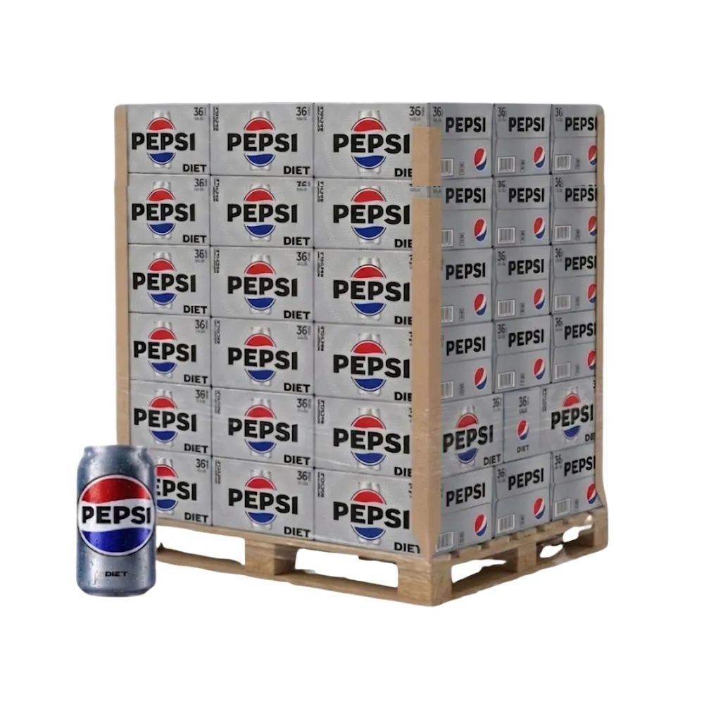 Diet Pepsi Cola cans full pallet
